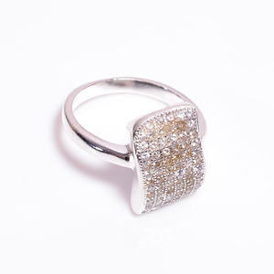 Bague élégante en argent sterling 925 avec pierres précieuses, anniversaire de fiançailles de mariage classique ou cadeau de fête - Product Image 2