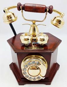 Téléphone rotatif en laiton de travail antique de téléphone vintage Look antique rétro décor à la maison téléphone royal cadeau de pendaison de crémaillère - Product Image 6