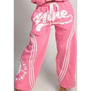 Ensemble de survêtement unisexe en coton avec broderie et strass, style streetwear, pantalon de survêtement évasé et sweat-shirt ample - Product Image 6