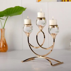 Top Quality Candle Holder Crystal ,Brass Candle Stick Decoration 3-5 Head Metal Holder Wedding Festival Party - Product Image 2
