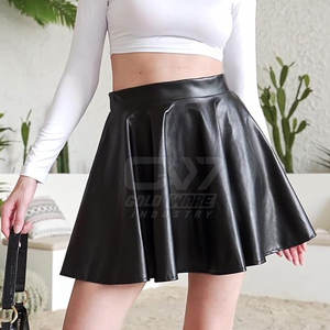 Nouveau design de jupe en cuir pour femmes meilleure qualité fabriquée par le fabricant pakistanais jupe en cuir de fête pour femmes - Product Image 4