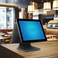 Pantalla táctil única de 15 pulgadas, todo en uno, sistemas Pos, máquina de cajero, dispositivo terminal, pantalla LED para clientes para restaurante minorista
