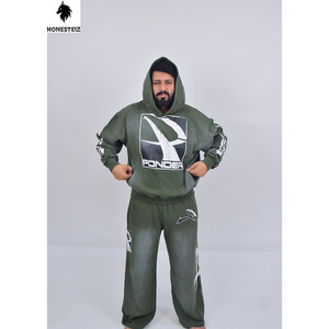 บริการ OEM ชุดวอร์มผู้ชายแบบมีฮู้ดสำหรับฤดูหนาว ทรงลำลอง ใส่สบาย แขนยาว ผ้าฝ้ายน้ำหนักเบา - Product Image 2