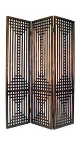 Chic Black Metal Frame Room Divider with Woven Cane Panels Foldable Privacy <b>Screen</b> for Living Room and Office - Product Image 6