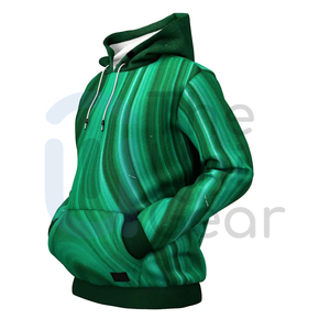 Pull à capuche unisexe imprimé vert personnalisé 100% coton respirant Streetwear décontracté motif solide saison d'hiver Service OEM - Product Image 2