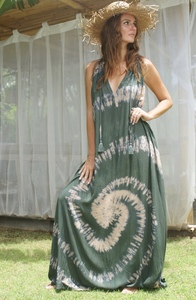 2023 recién llegados ropa de moda de verano para mujer Casual bohemio Floral largo Maxi vestido Tie Dye Boho Gypsy Chic tela de rayón - Product Image 5