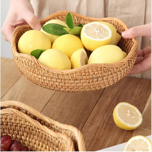 Cuenco festoneado de ratán tejido, decoración de presentación de comida, vajilla ecológica, producto duradero al por mayor en Vietnam - Product Image 6