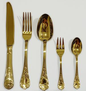 Poignée de conception traditionnelle Ensemble de couverts en acier inoxydable de la meilleure qualité Poignée en métal durable plaquée argent Fêtes confortables - Product Image 2