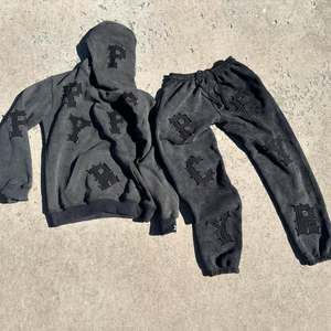 Sudadera y pantalones de alta calidad, ropa de calle, letras impresas, LOGOTIPO personalizado, bloque de Color, cordón, Conjunto de sudadera con capucha de moda para hombres - Product Image 5