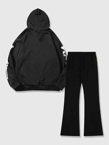 OEM Logo personnalisé Ensemble de survêtement 100% coton respirant de haute qualité pour hommes Sweat à capuche surdimensionné avec pierre délavée à l'acide pour l'hiver imprimé - Product Image 2
