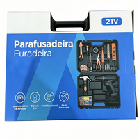 Ensemble d'outils électriques de bricolage pour la maison, perceuse électrique rechargeable, tournevis avec deux batteries, chargeur, accessoires et étui de transport
