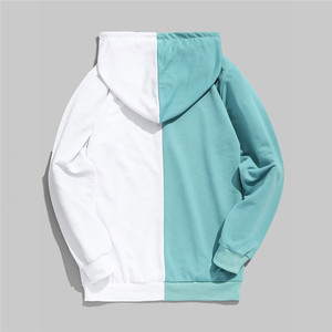 New Cotton Blend <b>Thin</b> Fabric Men's Pullover OEM Blank Customize Logo Embroidery Casual Bicolor Hooded Sweatshirt <b>Hoodies</b> - Product Image 5
