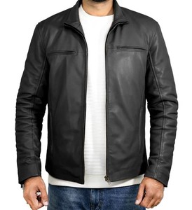 Veste d'hiver en toile mince de style High Street pour hommes nouveauté en cuir véritable teint uni toutes les tailles logo avant marque privée en vente - Product Image 1