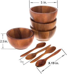 Wholesale Eco-Friendly Acacia <b>Wooden</b> Salad Bowl Set of 4 Polished Antique Natural for Your Healthy Lifestyle MULTI <b>CRAFT</b> - Product Image 2