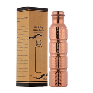 Bouteille en cuivre laqué gratuit de qualité supérieure pure sans couture sans doublure et sans revêtement Bouteille de taille standard disponible au prix le plus bas pour la vente - Product Image 1