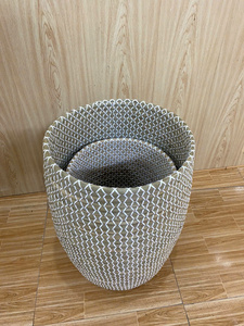 Bộ 2 Vòng cỏ biển giặt lưu trữ giỏ với nắp thuận tiện cản trở cho phòng ngủ hoặc phòng tắm tổ chức - Product Image 2