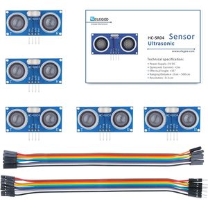 ELEGOO 5PCS HC-SR04 Module ultrasonique capteur de distance compatible avec Arduino UNO MEGA R3 Nano Robot XBee ZigBee - Product Image 1
