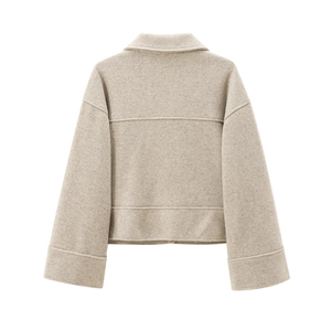 Chaqueta Safari Vaquera Regular con Cuello Alto para Mujer 2024, Tejido Holgado, Impermeable, de Algodón, Informal, para Calle - Product Image 3
