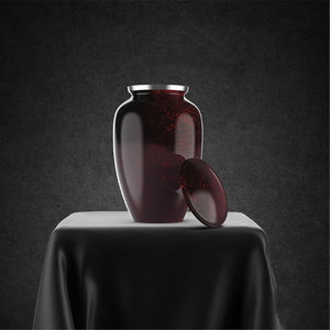 Urna de cremación humana de metal moderna y elegante, acabado pintado en aerosol marrón, diseño duradero de alta calidad para uso funerario y conmemorativo - Product Image 6