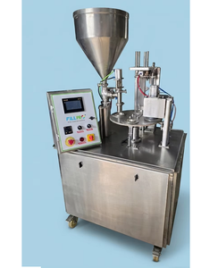 Machine de scellage de gobelets semi-automatique numérique à 4 stations de qualité alimentaire, réglable, pour liquides, papier, haute productivité, Lassi, Curd, Shrikhand - Product Image 2