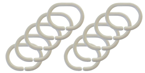 12 anelli bianchi per tenda da doccia (Mirtak B-57200) (confezione blister) - Product Image 1