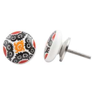 Vente en gros de boutons en céramique Shabby Chic multicolores tirettes uniques florales bouton plat tiroir de commode 3.81 cm CK-1176 - Product Image 2