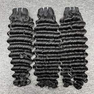 Peluca de cabello humano virgen de onda profunda de 30 pulgadas al por mayor más vendida Remy sin procesar FL alineado Cierre de encaje suizo 4x4 un donante superior - Product Image 1