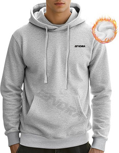 ONDRA Sweatshirts à capuche décontractés en coton à manches longues pour hommes, pull à capuche en polaire avec poches - Product Image 1