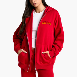 Sudadera con Capucha para Mujer, 100% Algodón, Cierre Frontal, Estampado DTF Personalizado, Ecológica, Cómoda, Estilo Urbano, Hip Hop, Artículo de Moda - Product Image 6