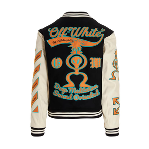 Chaqueta con letras de chenilla y manga de cuero personalizada de alta calidad para chaqueta de bombardero de béisbol y equipo universitario bordada Unisex - Product Image 2