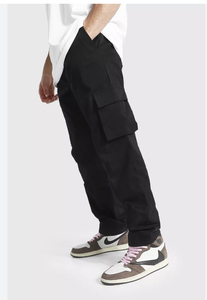 Nueva llegada de los hombres de la calle de algodón pantalones holgados de alta calidad 3D Pocket Cargo pantalones bordados - Product Image 2