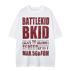 เสื้อกีฬาแขนสั้นโอเวอร์ไซส์ผู้ชายแบบลำลองผ้า100% แห้งเร็วระบายอากาศได้ดีดีไซน์การพิมพ์ลาย - Product Image 1