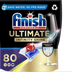 Pack de 80 comprimés pour lave-vaisselle Finish Ultimate Infinity Shine, Original + Rinse Aid Nettoyant pour lave-vaisselle Finish |   Parfum - Product Image 1