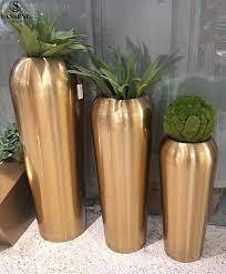 Vase à fleurs moderne en aluminium brillant doré Décoration de table décorative pour la décoration de table à usage domestique - Product Image 2