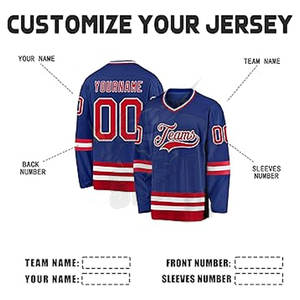 Camisetas personalizadas para jóvenes Ropa de equipo Camiseta de hockey sobre hielo Premium 100% Poliéster Uniformes de hockey transpirables Equipos Nombre Número - Product Image 3