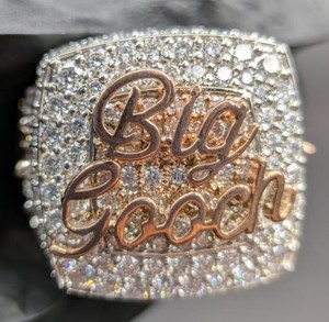 Iced Out Custom Letter <b>Initial</b> Name 925 Sterling Silver Rhodium Plated High Shine Drip Style <b>Ring</b> For Unisex Wear - Product Image 1