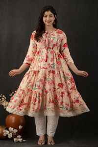 เคอร์ติสผ้าฝ้ายหลายขนาดสำหรับผู้หญิงเสื้อผ้าพิมพ์ลายพื้นเมืองอินเดีย - Product Image 5