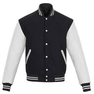 Chaqueta universitaria con mangas de cuero negro a precio barato de excelente calidad personalizada, chaqueta universitaria de Color brillante de alta calidad para hombre - Product Image 1