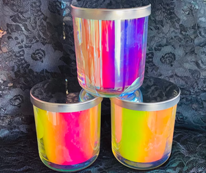 Pot à bougie en verre multicolore personnalisé avec couvercle en métal à prix abordable de l'Inde - Product Image 2