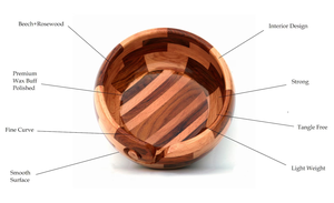 Bol en bois fait à la main palissandre hêtre tricot crochet stockage fil bol fonctionnel cadeau de noël - Product Image 5