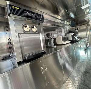 Commercial Street <b>Mini</b> Mobile 4-Wheel Fast <b>Food</b> Truck White Small Stainless Steel Hotdog Ice Cream Full Kitchen Equipment Rust - Product Image 6