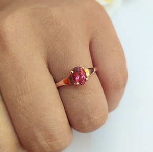 Anillo de plata de ley de Rubí, piedra preciosa ovalada, piedra natal de Julio, joyería hecha a mano para mujer, regalo elegante Vintage Boho - Product Image 3