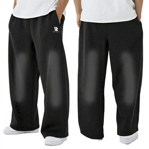 Pantalones Deportivos Holgados de Algodón para Hombre, Estilo Jogger, con Rayas Desteñidas por el Sol, Lavado Ácido, Pierna Ancha, Personalizados de Alta Calidad 2025 - Product Image 1