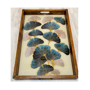 Bandeja de servicio con mango cuadrado de madera Natural de alta calidad, decoración multiusos para el hogar, plato para aperitivos/bebidas, Material de PC - Product Image 5