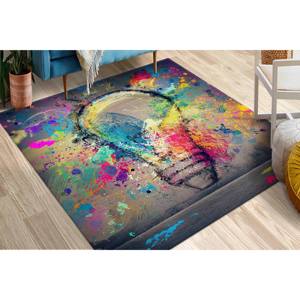 Tapis Graffiti Ampoule Lumineuse Colorée : Revêtement de Sol d'Art Moderne, Tapis Doux Non Tissé - Product Image 4