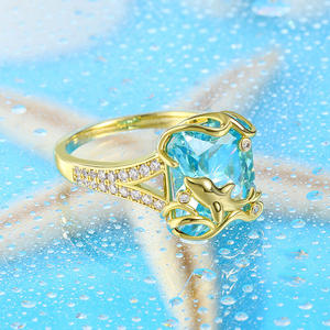 Jeulia Lucky Day Dolphin <b>Emerald</b> Cut Sterling <b>Silver</b> Fashion <b>Ring</b> - Product Image 6