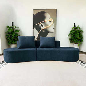 Sofá seccional curvo moderno con almohadas - Product Image 4