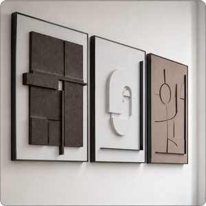 Modern Geometric <b>Wall</b> Art Set Canvas Print Minimalist Home Decoration Rectangle Multi-piece Package Black <b>Frame</b> Wooden <b>Frame</b> - Product Image 2