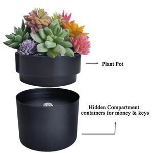 TX10033 Pot <span class=keywords><strong>de</strong></span> fleurs dissimulé coffre-fort caché avec compartiment <span class=keywords><strong>secret</strong></span> pour bijoux en espèces et objets <span class=keywords><strong>de</strong></span> valeur accessoire <span class=keywords><strong>de</strong></span> jardin discret - Product Image 5