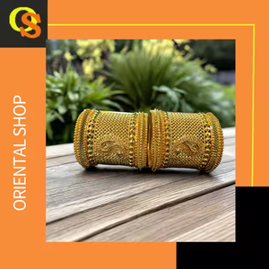 Ensemble de bracelets de style moderne plaqué or 22 carats pour les femmes portent des bijoux par les exportateurs Super vente - Product Image 3